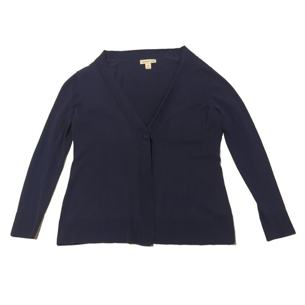 Coldwater Creek Cardigan Long Sleeve Dark Blue Sweater Womens Size Medium 10-12